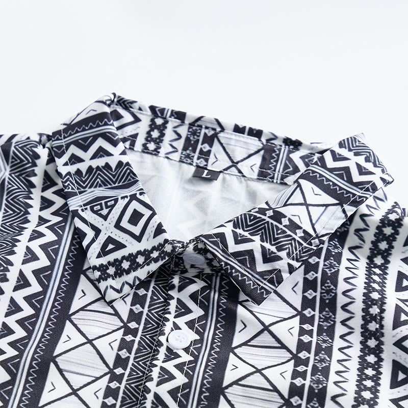 Men's Summer Casual Graphic Print Short Sleeve Button Down Shirt - image 7