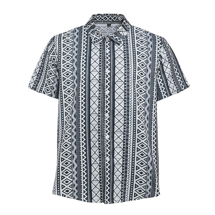 Men's Summer Casual Graphic Print Short Sleeve Button Down Shirt - image 8