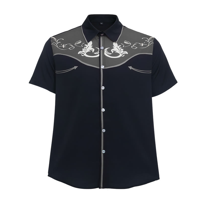 Men's Western Printed Short Sleeve Button Down Shirt - image 20