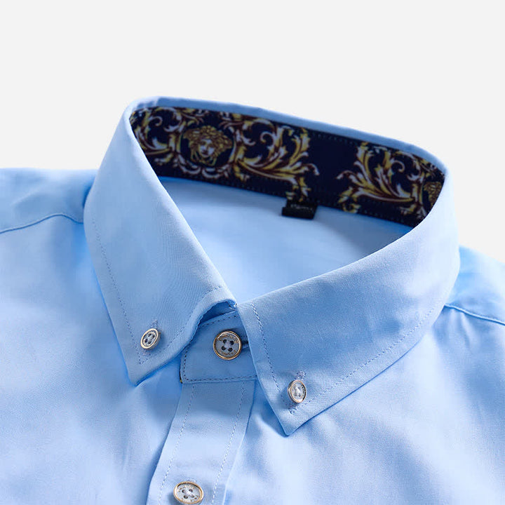 Men's Gold Baroque Accent Formal Business Dress Shirt - image 6