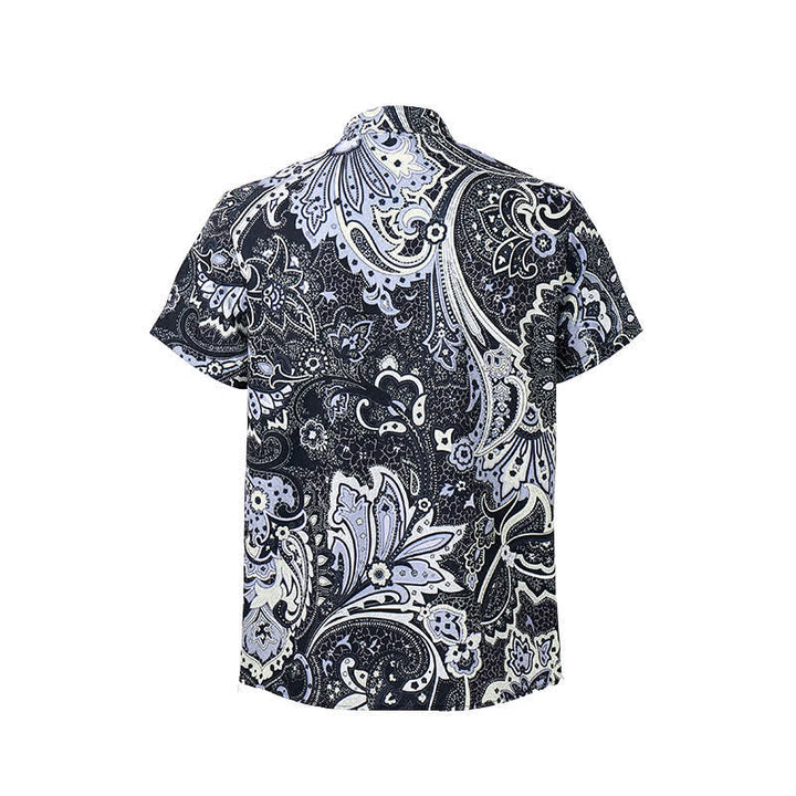 Men's Grey & White Floral Paisley Print Casual Shirt - image 9