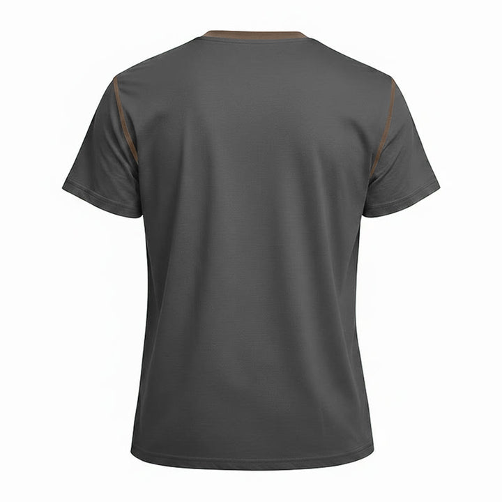 Men's Round Neck Contrast Stitch Short Sleeve Polo Shirt - image 24