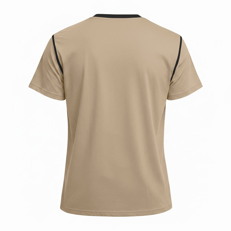 Men's Round Neck Contrast Stitch Short Sleeve Polo Shirt - image 22