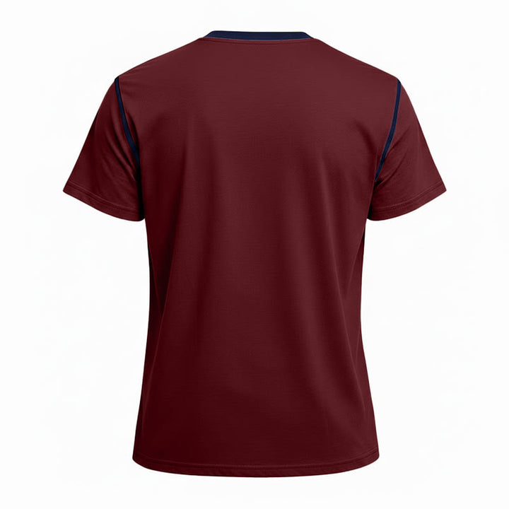Men's Round Neck Contrast Stitch Short Sleeve Polo Shirt - image 16