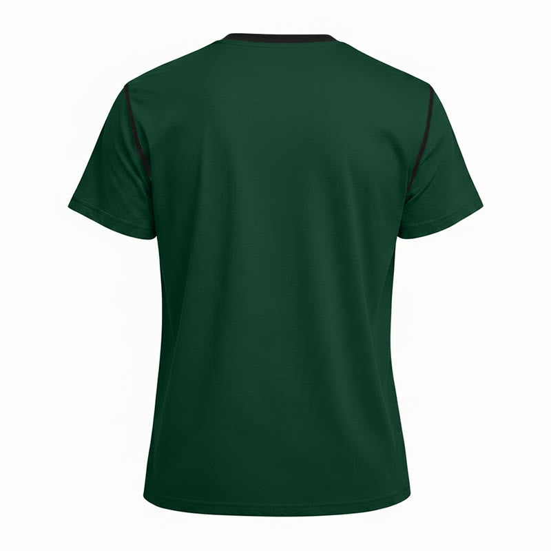 Men's Round Neck Contrast Stitch Short Sleeve Polo Shirt - image 20