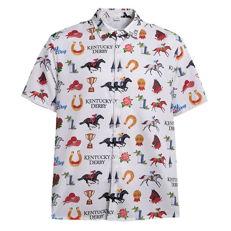 Men's Run For The Roses Western Motifs Print Shirt - image 9
