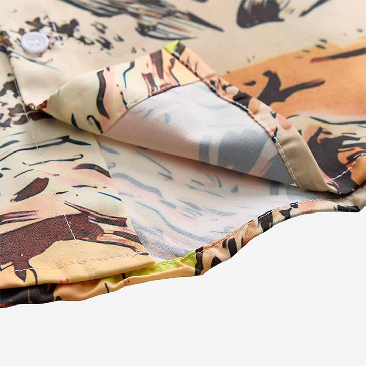 Men's Retro Comic Cowboy & Horse Print Western Shirt - image 7