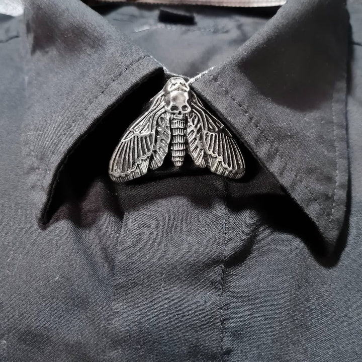 1 Pair Death's Head Moth Snap-On Shirt Button Covers - image 5
