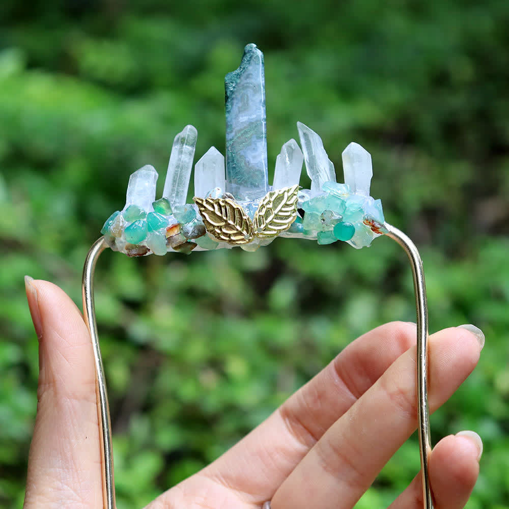 Enchanted Forest Natural Crystal Suit Pocket Brooch - Style #9 - image 9