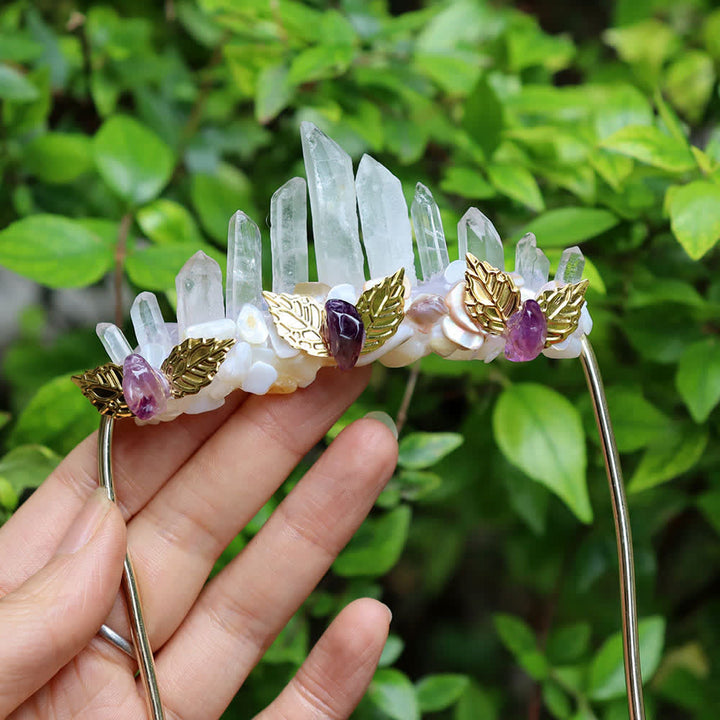 Enchanted Forest Natural Crystal Suit Pocket Brooch - Style #8 - image 8