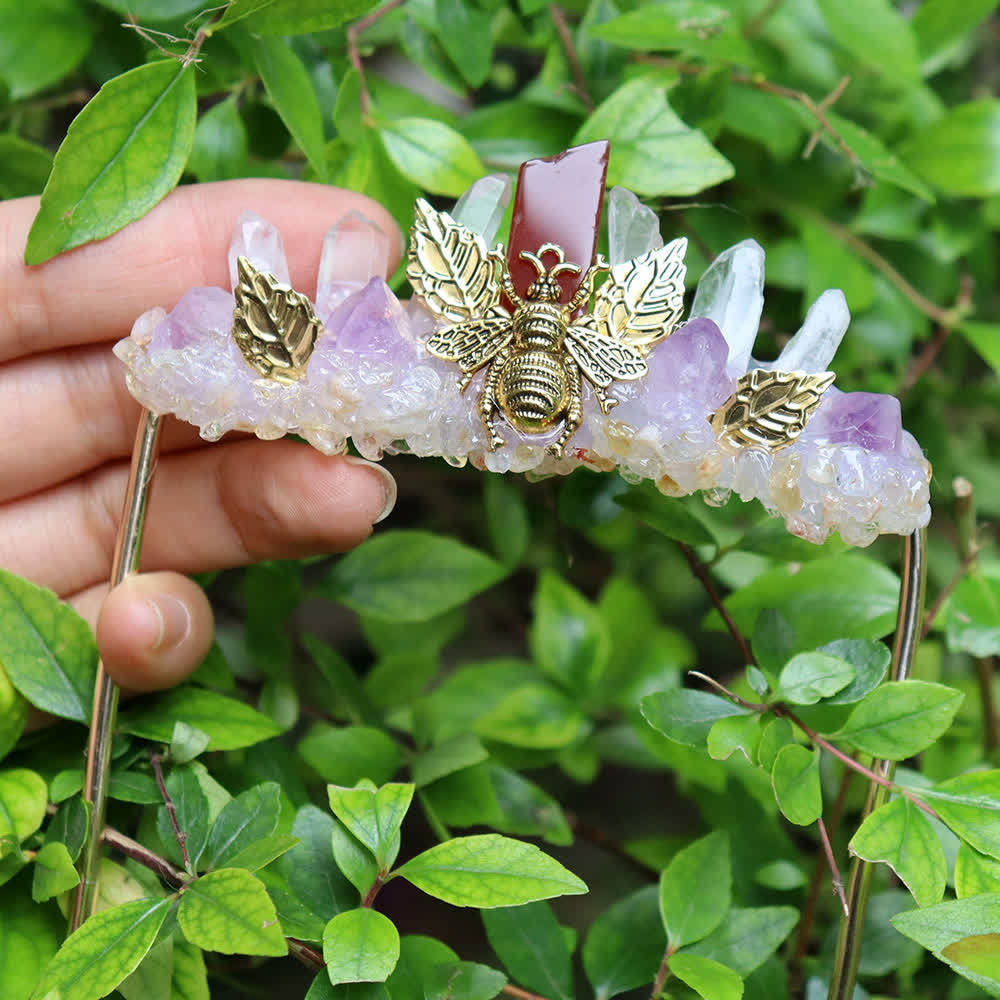 Enchanted Forest Natural Crystal Suit Pocket Brooch - Style #3 - image 3