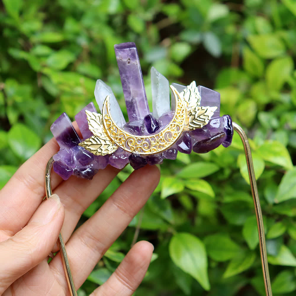 Enchanted Forest Natural Crystal Suit Pocket Brooch - Style #1 - image 1