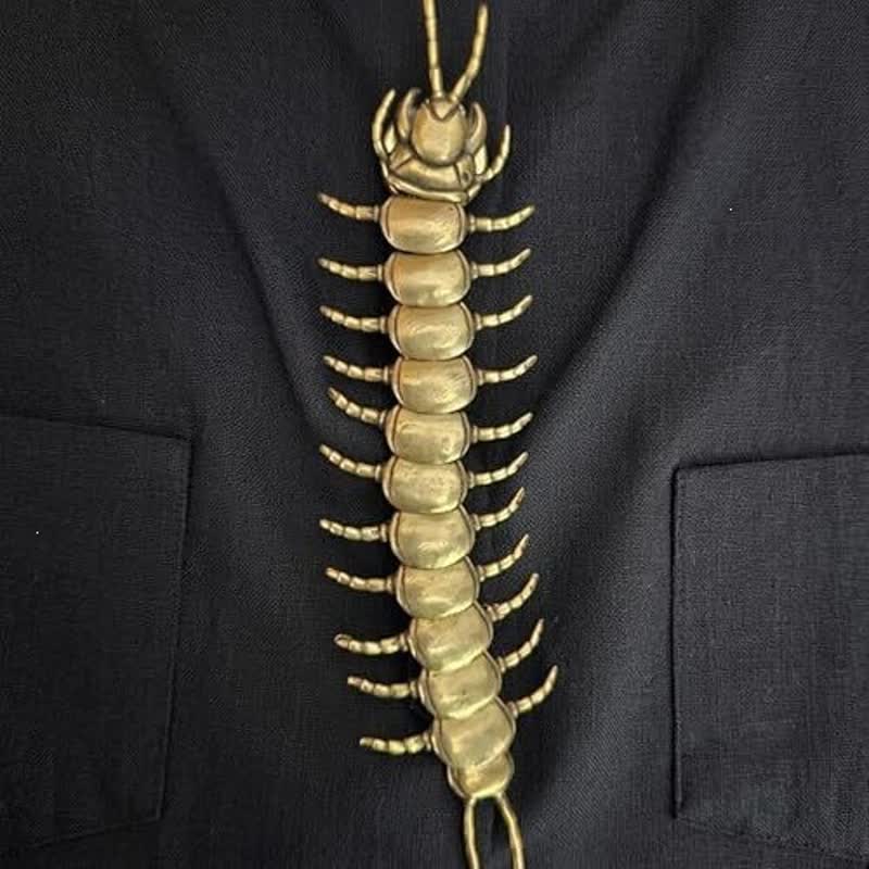 Gothic Articulated Centipede Snap-On Shirt Button Cover - Gold - image 0