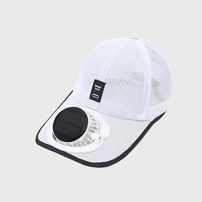 Solar-Powered USB Fan Cooling Breathable Mesh Baseball Cap - White - Adjustable (22"-23 5/8") - image 13