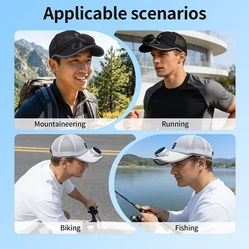 Solar-Powered USB Fan Cooling Breathable Mesh Baseball Cap - image 8