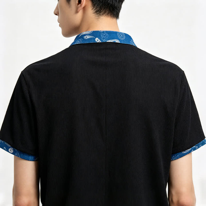 Men's Urban Paisley Trim Lace-Up Corduroy Shirt - image 2