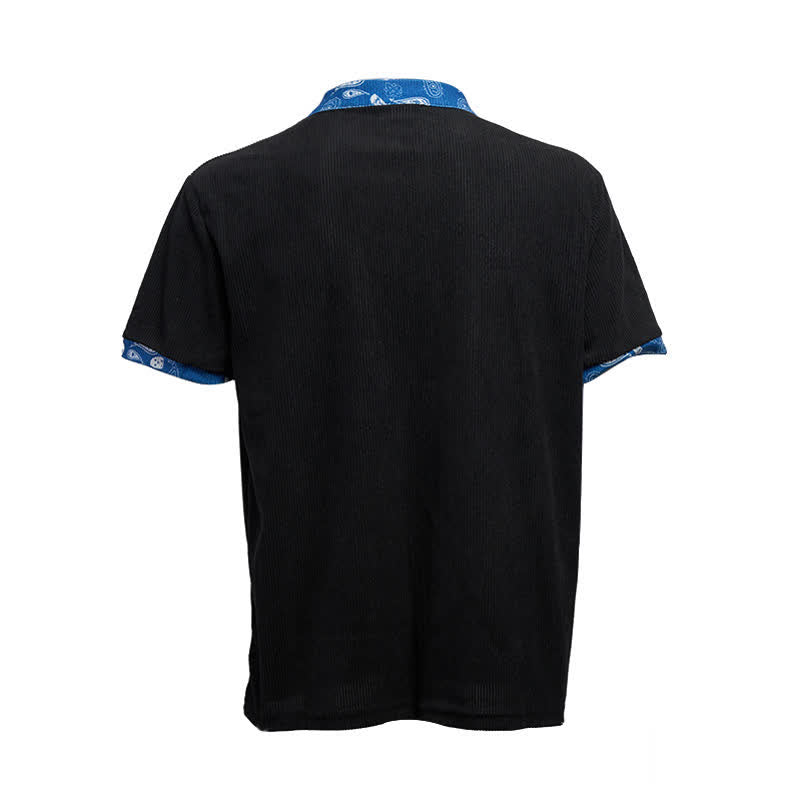 Men's Urban Paisley Trim Lace-Up Corduroy Shirt - image 10