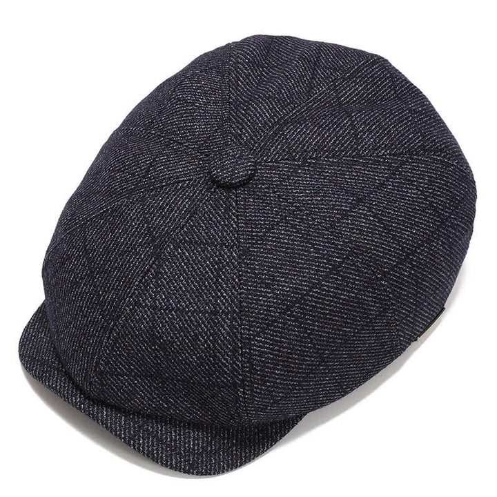  Classic Newsboy Flat Cap with Earflap Beret - Blue Black - Adjustable (about 22"-23 5/8") - image 13