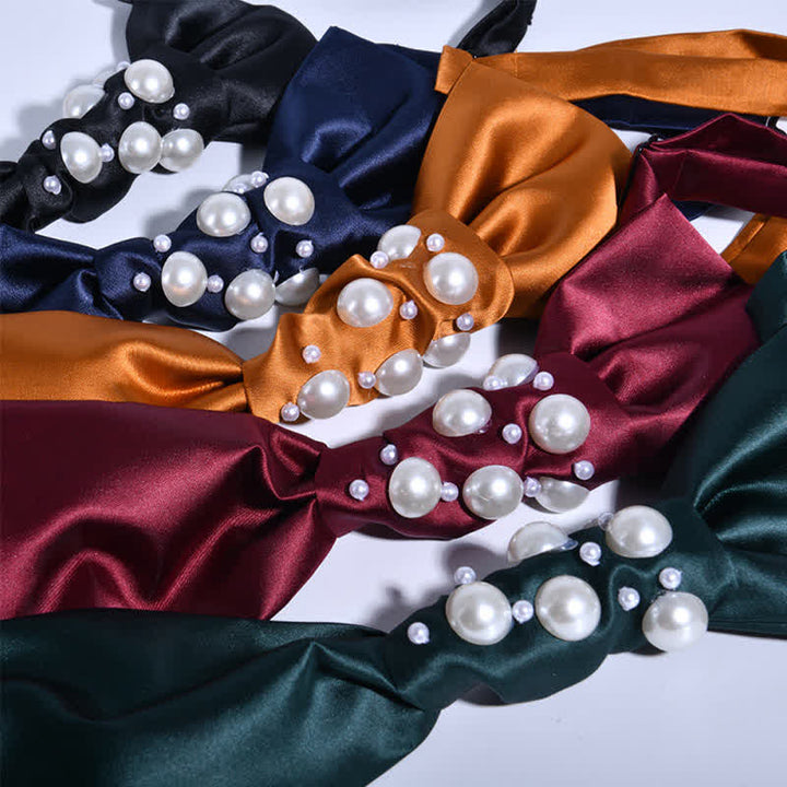 Men's Vintage Look Pearls Wedding Necktie - image 1