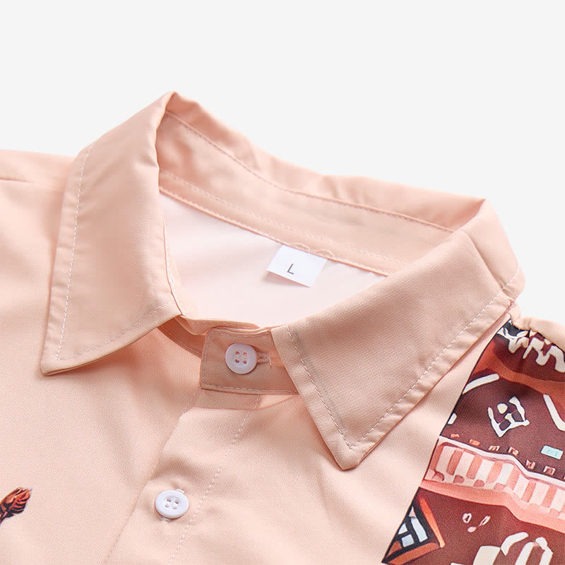 Men's Vintage Lasso Cowboy Print Casual Short Sleeve Shirt - image 4