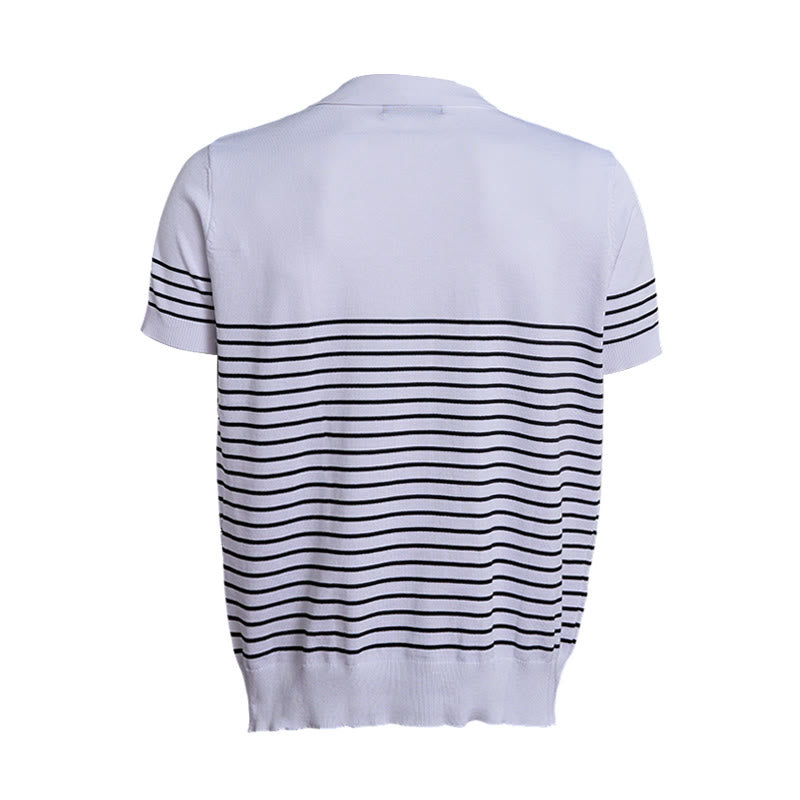 Men's Knit Striped Short Sleeve Regular Fit Polo Shirt - image 12