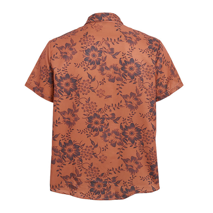 Men's Holiday Floral Print Short Sleeve Casual Shirt - image 14