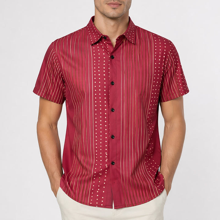 Ethnic Inspired Striped & Polka Dot Short Sleeves Shirt - image 1