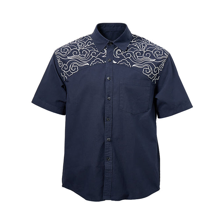 Streetwear Cloud Embroidery Short-Sleeve Shirt - image 15
