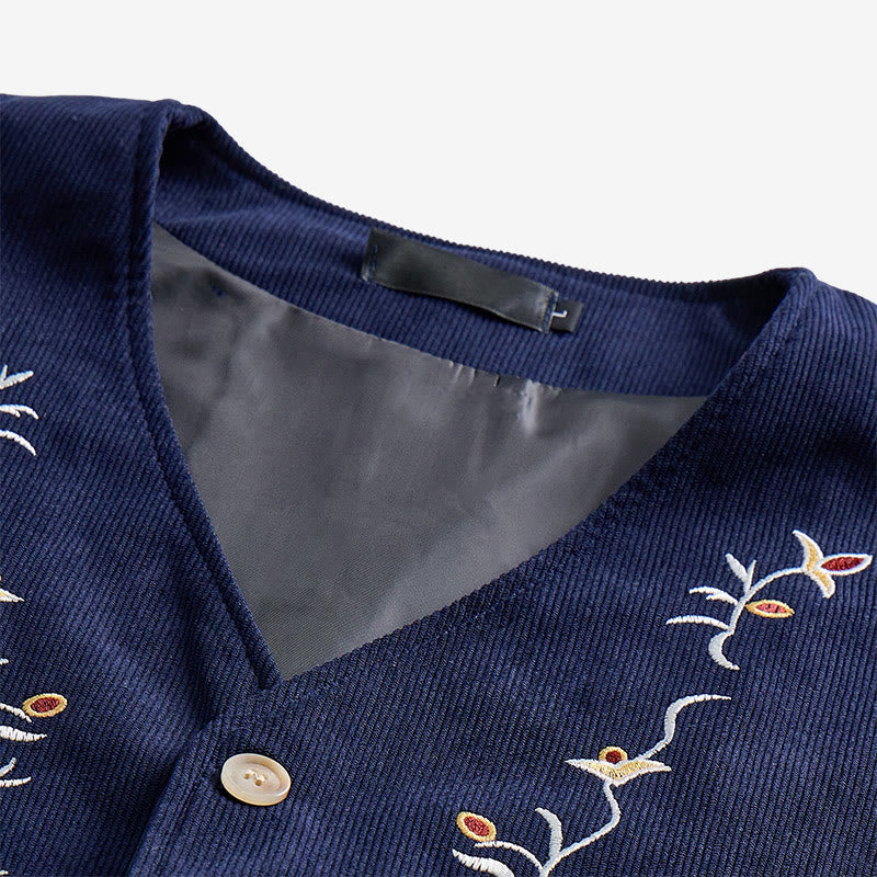Men's Elegant Floral Vine Embroidered Suit Vest - image 7