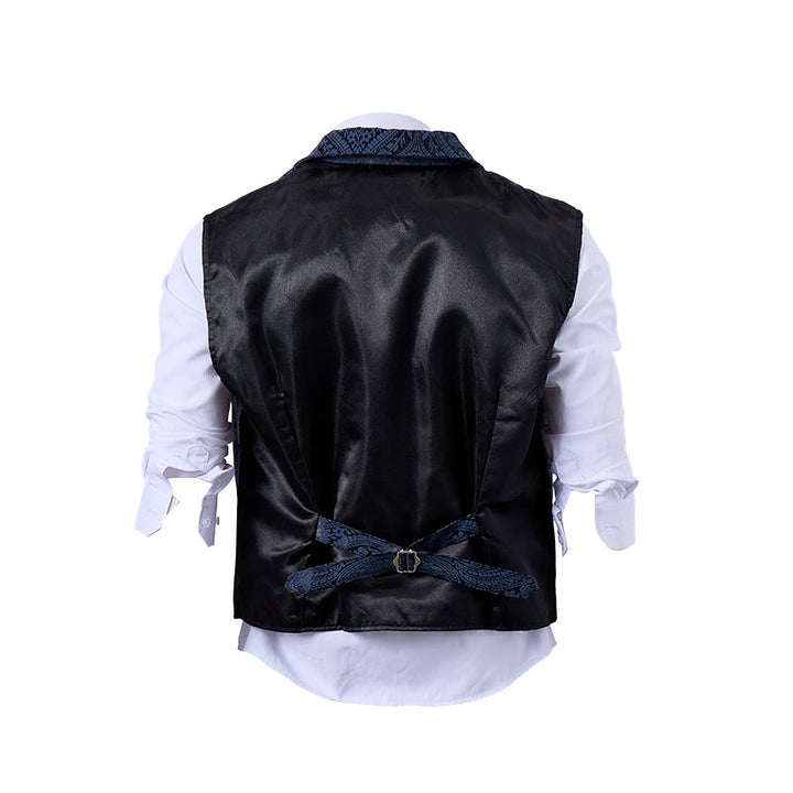 Men's Victorian-Inspired Paisley Jacquard Notch Lapel Suit Vest - image 18