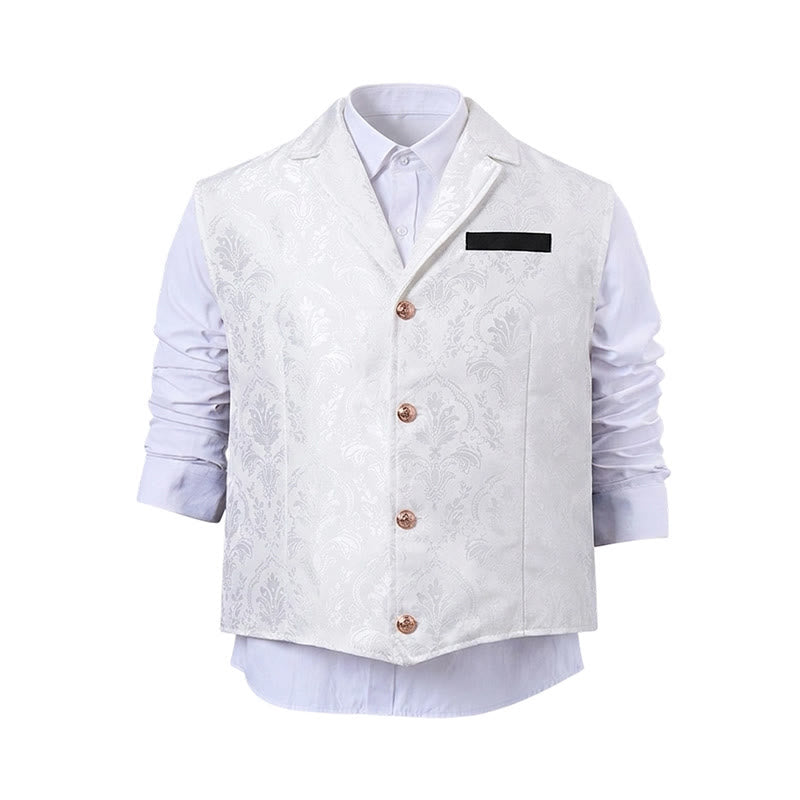 Men's Victorian-Inspired Paisley Jacquard Notch Lapel Suit Vest - image 21