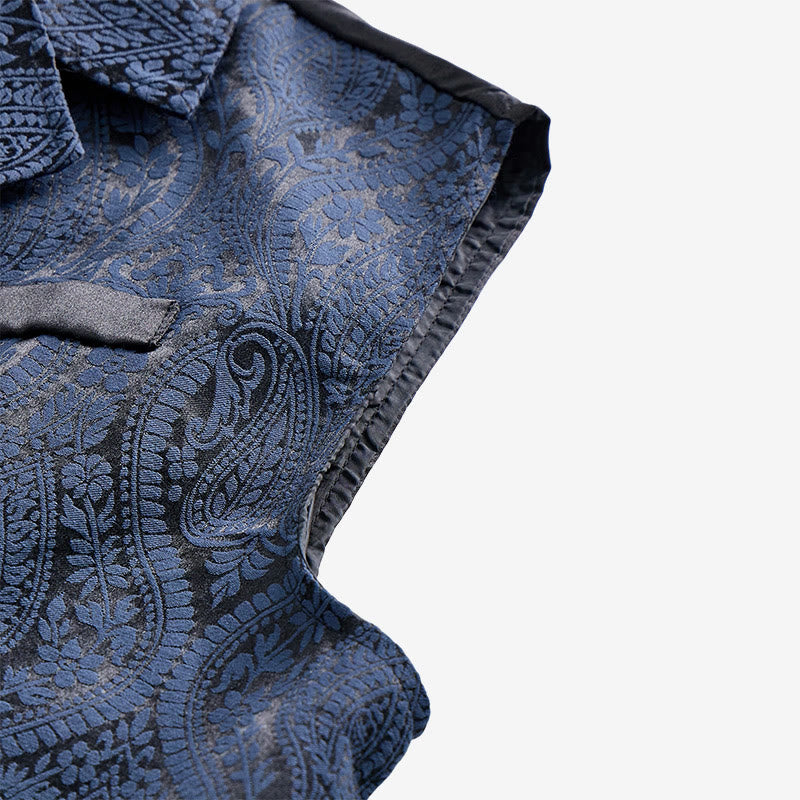 Men's Victorian-Inspired Paisley Jacquard Notch Lapel Suit Vest - image 13