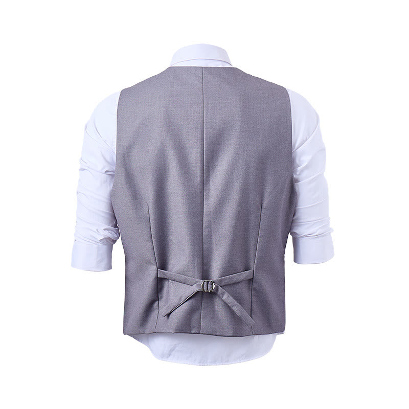 Men's Solid Color Double-Breasted Tuxedo Style Suit Vest - image 22