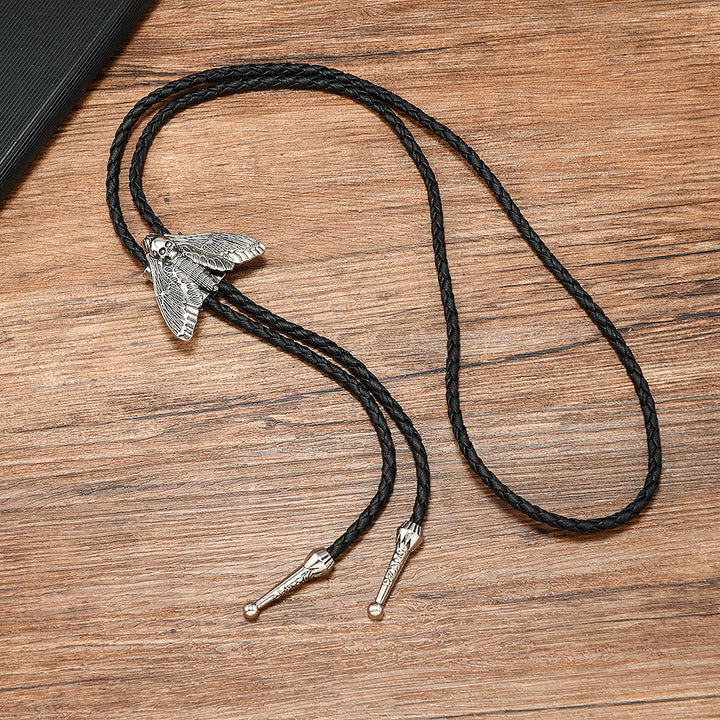 Death's Head Moth Gothic Western Statement Bolo Tie - image 3
