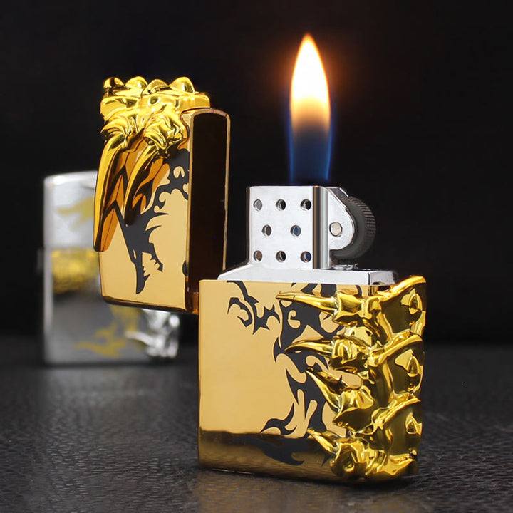 Stereoscopic Dragon Backbone Relief Refillable Butane Lighter - image 3