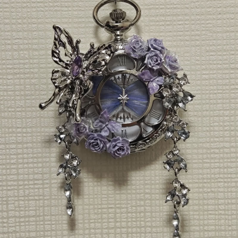 Lavender Butterfly Secret Garden Handmade Pocket Watch - Style #1 - image 0