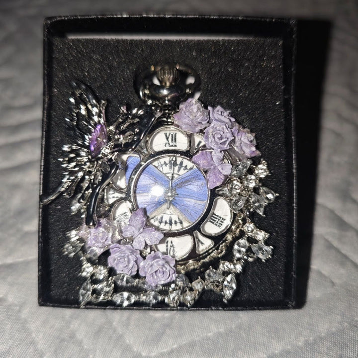 Lavender Butterfly Secret Garden Handmade Pocket Watch - image 3