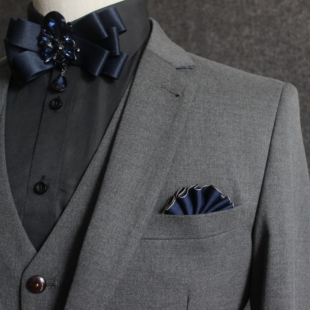 Men's 2-in-1 Lapel Pin And Pocket Square Insert - image 2