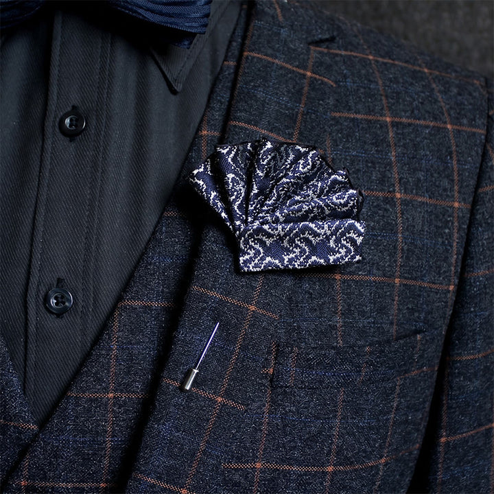 Men's 2-in-1 Lapel Pin And Pocket Square Insert - image 0