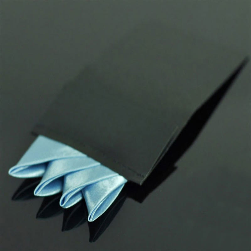Four-Point Crown Pre-Folded Pocket Square Card Insert - LightBlue - image 2