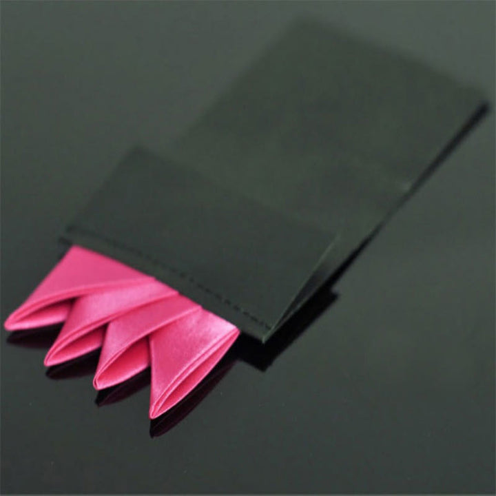 Four-Point Crown Pre-Folded Pocket Square Card Insert - HotPink - image 10