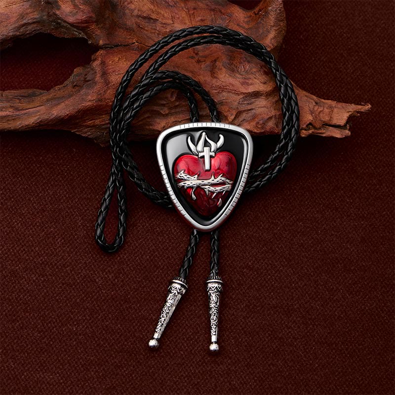 The Martyr Thorn & Heart Enameled Bolo Tie - image 1