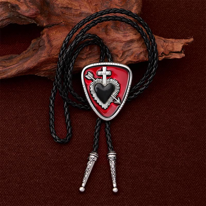 Gothic Emo Cross Arrow Heartbreaker Bolo Tie - image 1