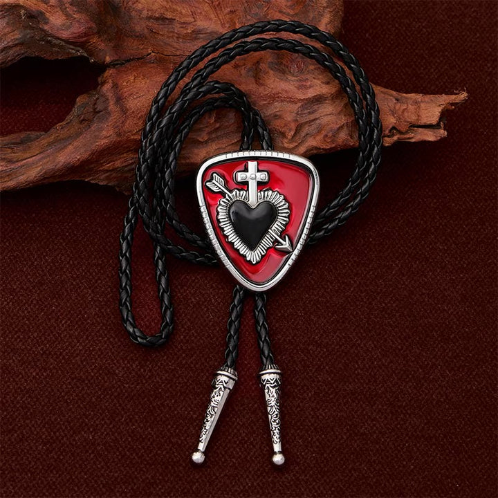 Gothic Emo Cross Arrow Heartbreaker Bolo Tie - image 1