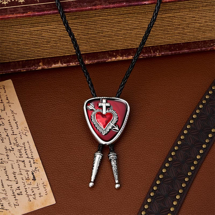 Gothic Emo Cross Arrow Heartbreaker Bolo Tie - image 6