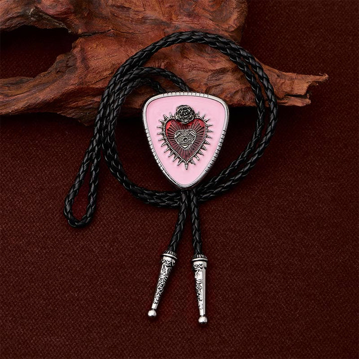 All Seeing Eye Rose Sacred Heart Bolo Tie - image 3