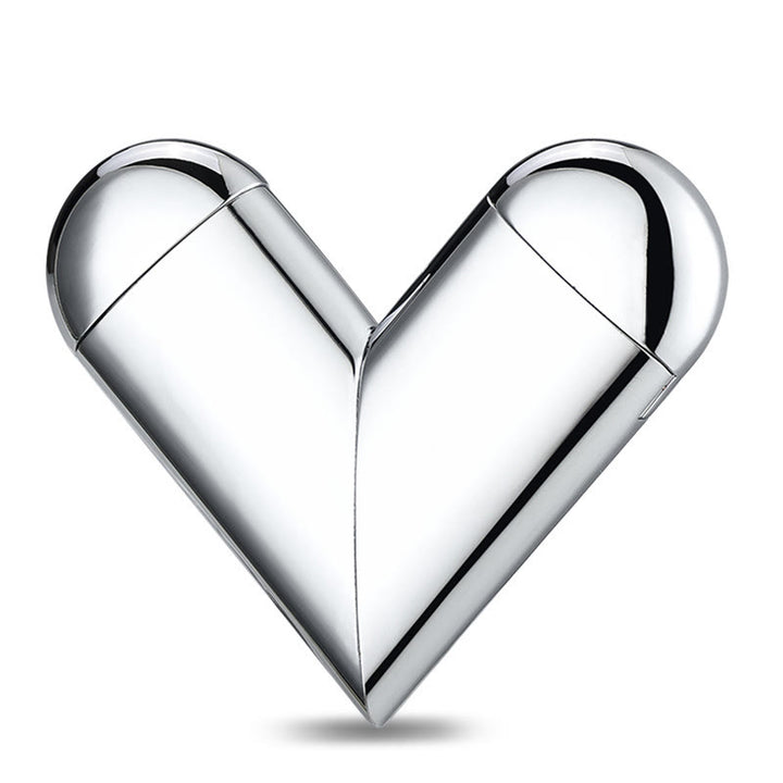 Foldable Heart 2-in-1 Electronic & Butane Lighter - Silver - image 13