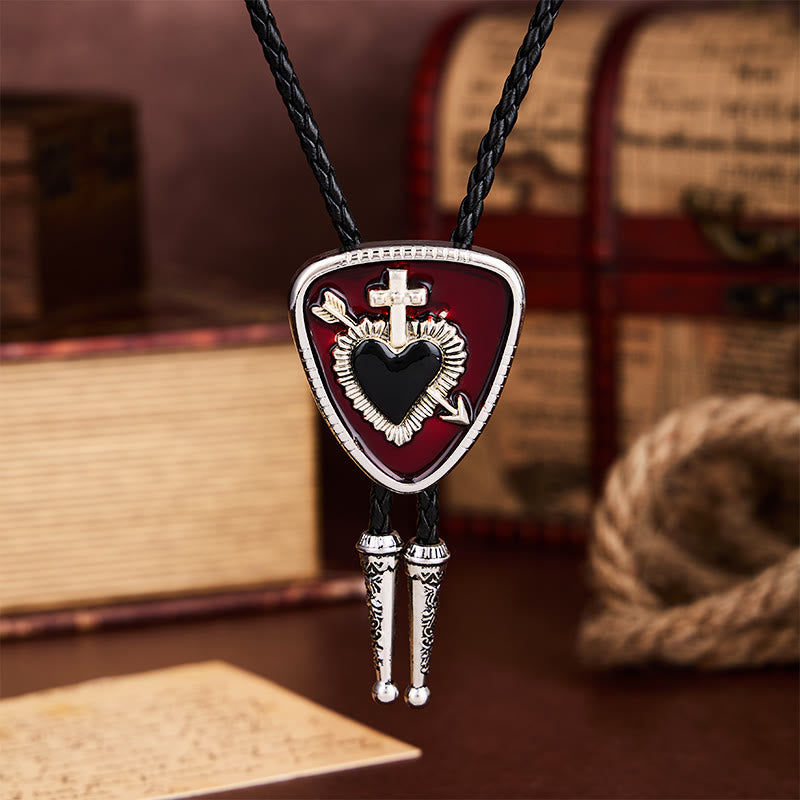 Gothic Emo Cross Arrow Heartbreaker Bolo Tie - image 4
