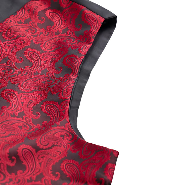 Men's All-match Paisley Pattern Waistcoat 4-in-1 Outfit Set Suit Vest - image 10