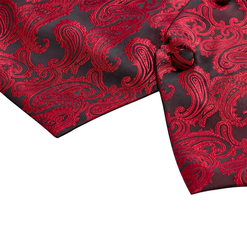 Men's All-match Paisley Pattern Waistcoat 3-in-1 Outfit Set Suit Vest - image 11